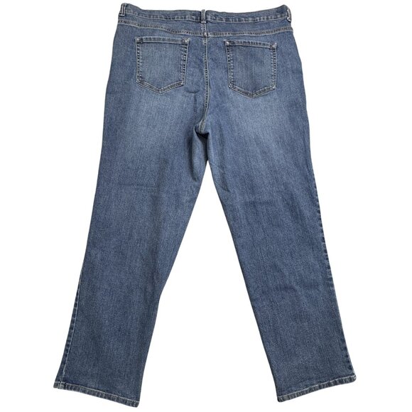 Gloria Vanderbilt Womens Size 18W Blue Denim Amanda Jeans Straight Leg 5 Pockets - Picture 2 of 14